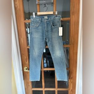 Citizens of Humanity Elsa Mid Rise Slim Fit Crop Jeans, Size 24